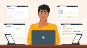 Person using laptop to complete online surveys and earn extra money from sites like Prolific, Respondent.io, and Swagbucks