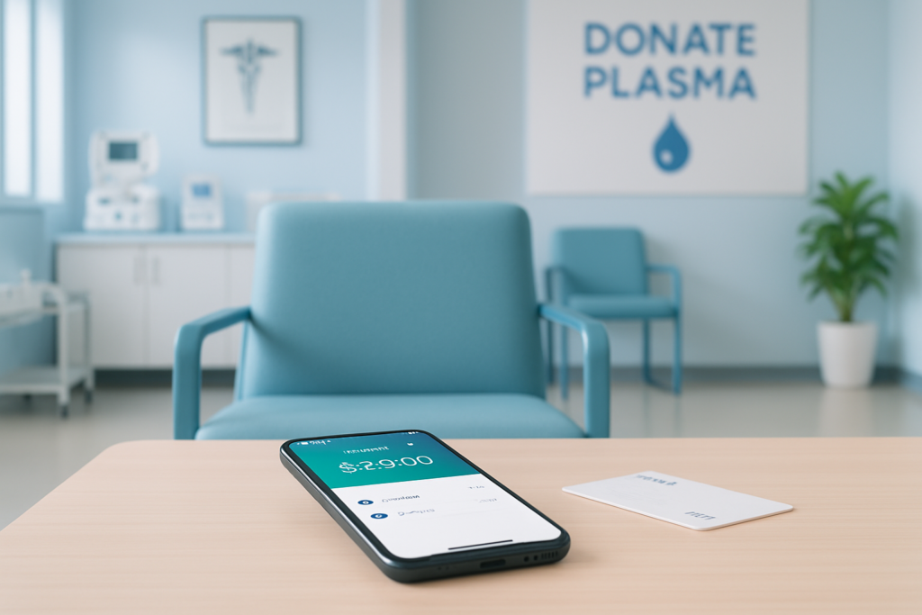 earning money at a plasma donation center