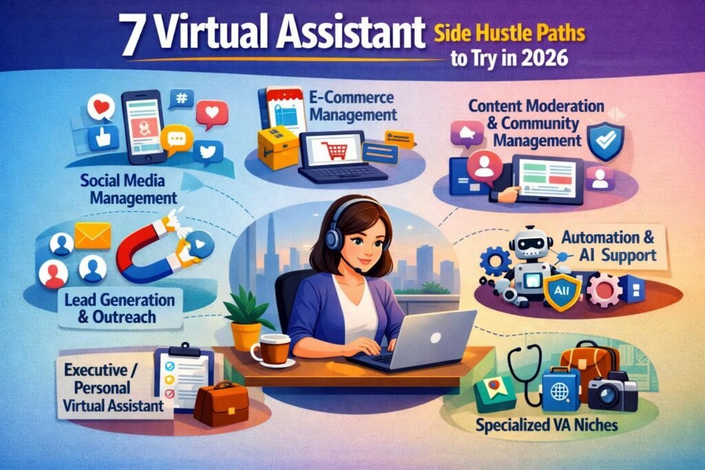 virtul assistant side hustle paths